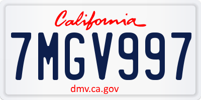 CA license plate 7MGV997
