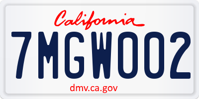 CA license plate 7MGW002