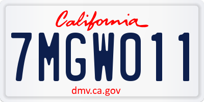 CA license plate 7MGW011