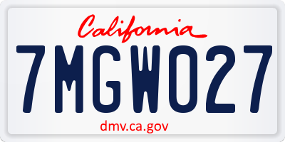 CA license plate 7MGW027