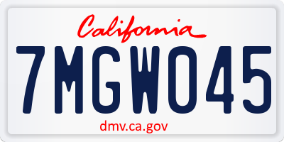 CA license plate 7MGW045