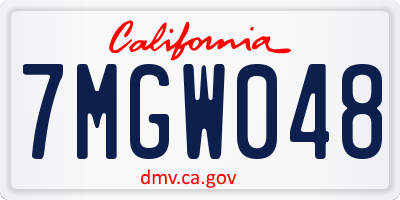 CA license plate 7MGW048