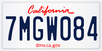 CA license plate 7MGW084