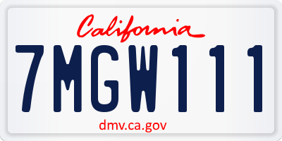 CA license plate 7MGW111