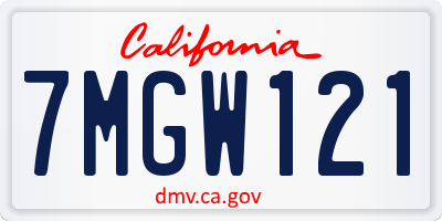 CA license plate 7MGW121