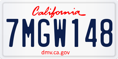 CA license plate 7MGW148