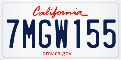 CA license plate 7MGW155