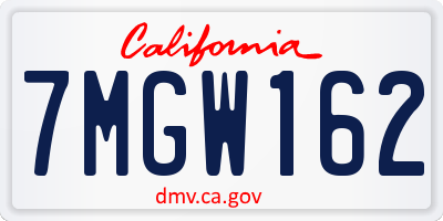 CA license plate 7MGW162