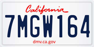 CA license plate 7MGW164