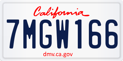 CA license plate 7MGW166