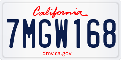 CA license plate 7MGW168
