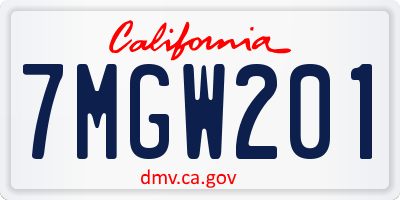 CA license plate 7MGW201