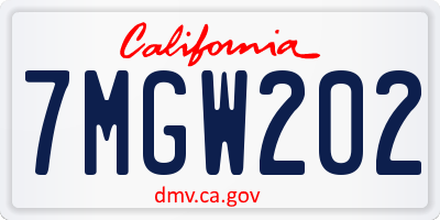 CA license plate 7MGW202