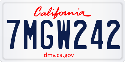 CA license plate 7MGW242