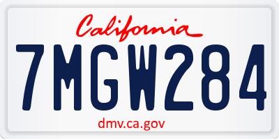 CA license plate 7MGW284