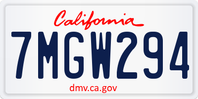 CA license plate 7MGW294