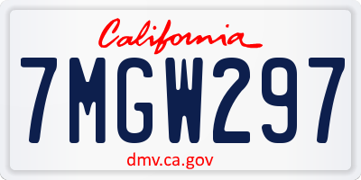 CA license plate 7MGW297