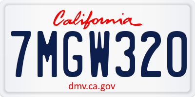 CA license plate 7MGW320