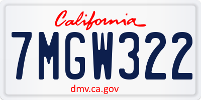 CA license plate 7MGW322