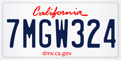 CA license plate 7MGW324