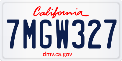 CA license plate 7MGW327