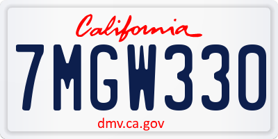 CA license plate 7MGW330