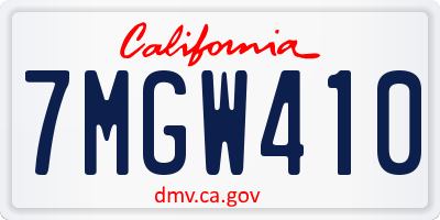 CA license plate 7MGW410