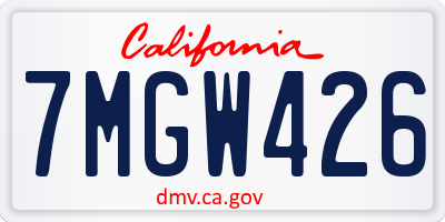 CA license plate 7MGW426