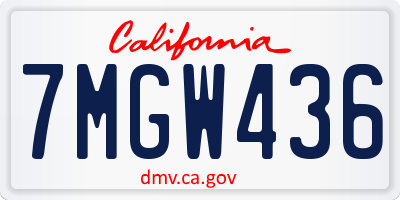 CA license plate 7MGW436