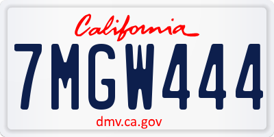 CA license plate 7MGW444