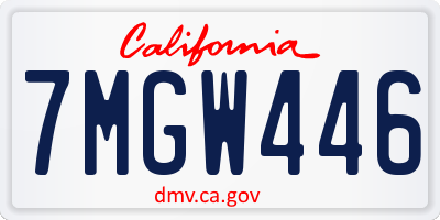 CA license plate 7MGW446