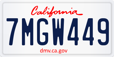 CA license plate 7MGW449