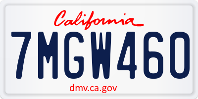 CA license plate 7MGW460