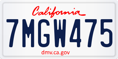 CA license plate 7MGW475