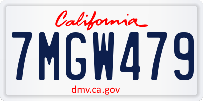 CA license plate 7MGW479