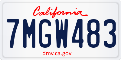 CA license plate 7MGW483