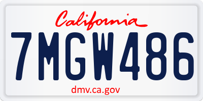 CA license plate 7MGW486