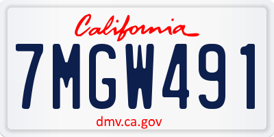 CA license plate 7MGW491