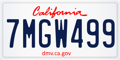 CA license plate 7MGW499