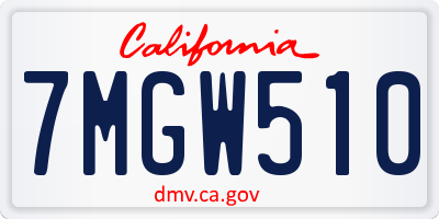CA license plate 7MGW510