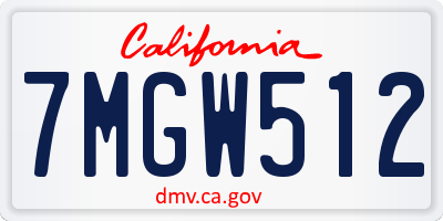 CA license plate 7MGW512