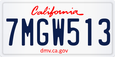 CA license plate 7MGW513