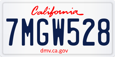 CA license plate 7MGW528