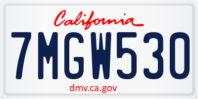 CA license plate 7MGW530