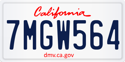 CA license plate 7MGW564