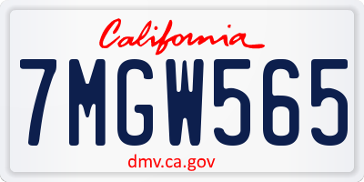 CA license plate 7MGW565