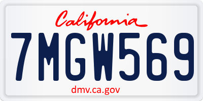CA license plate 7MGW569