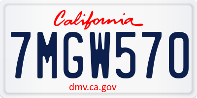 CA license plate 7MGW570