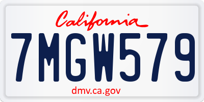 CA license plate 7MGW579