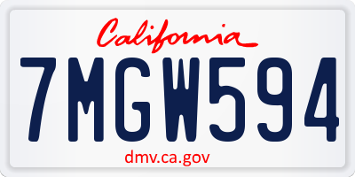 CA license plate 7MGW594
